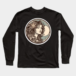 Moon Goddess, Selene Long Sleeve T-Shirt